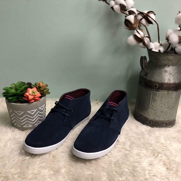 Fred Perry | Men’s Byron Mid Suede Shoes | Carbon Blue | Size 10 - Picture 2 of 4